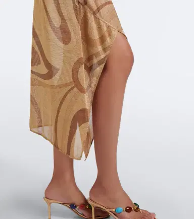 PUCCI Marmo asymmetric Lurex midi skirt | Thumbnail 2