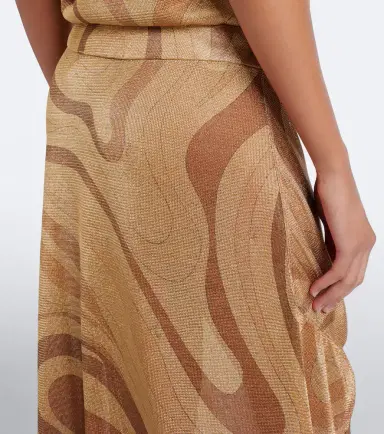 PUCCI Marmo asymmetric Lurex midi skirt | Thumbnail 3