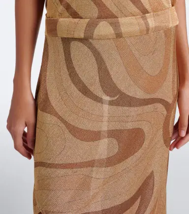 PUCCI Marmo asymmetric Lurex midi skirt | Thumbnail 4