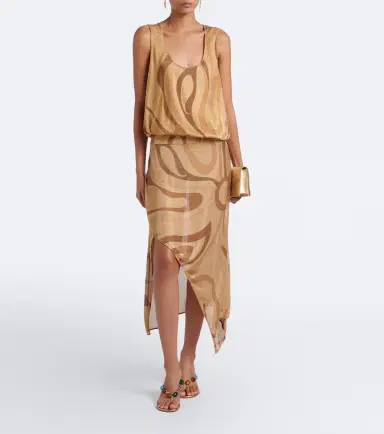 PUCCI Marmo asymmetric Lurex midi skirt | Thumbnail 6