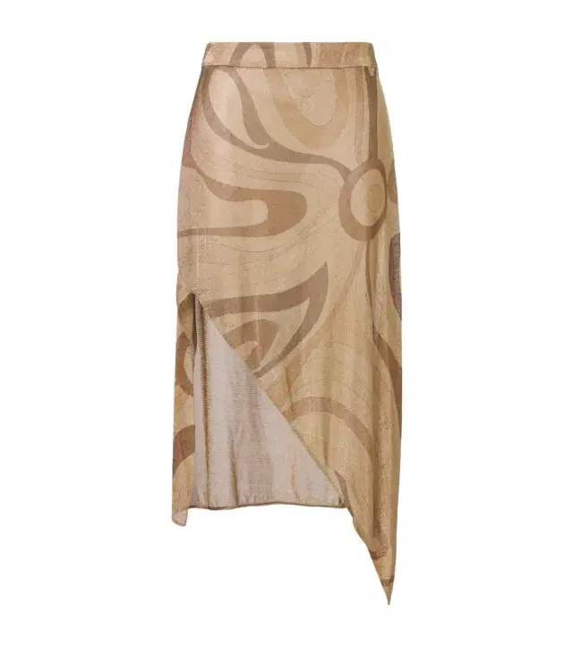 PUCCI Marmo asymmetric Lurex midi skirt