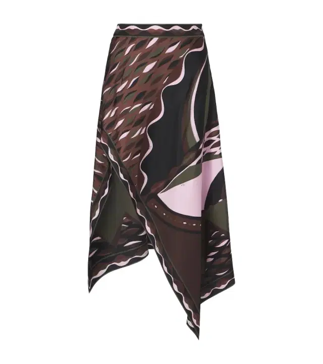 Dune asymmetric silk twill midi skirt