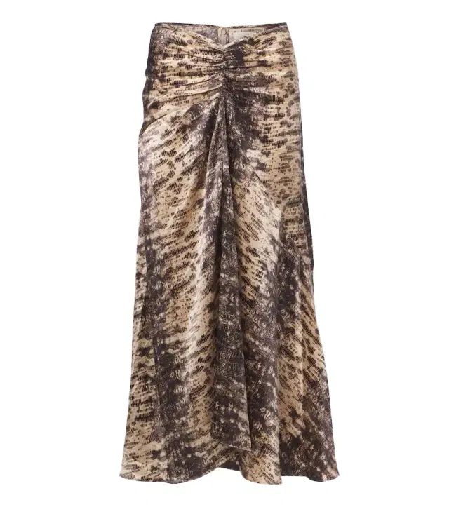 Isabel Marant Laren snake-print silk satin midi skirt