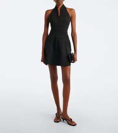 Staud Stella halterneck cotton-blend minidress | Thumbnail 5