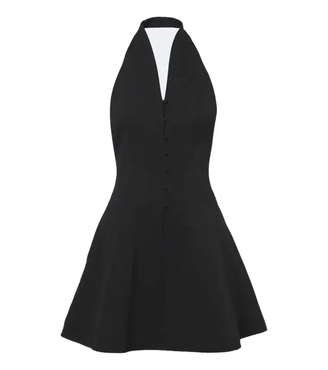 Stella halterneck cotton-blend minidress