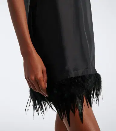 Staud Albee feather-trimmed silk minidress | Thumbnail 2