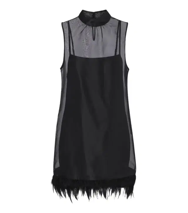 Albee feather-trimmed silk minidress