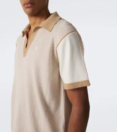 God’s True Cashmere Biscotti cashmere polo shirt with tiger's eye | Thumbnail 3