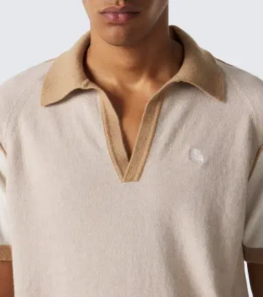 God’s True Cashmere Biscotti cashmere polo shirt with tiger's eye | Thumbnail 4