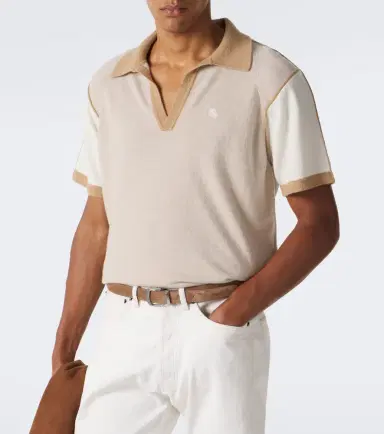 God’s True Cashmere Biscotti cashmere polo shirt with tiger's eye | Thumbnail 7
