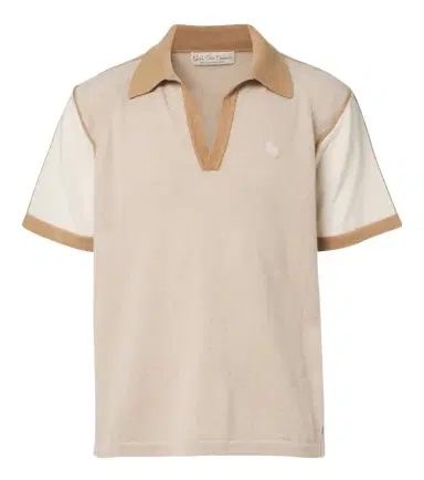 God’s True Cashmere Biscotti cashmere polo shirt with tiger's eye | Thumbnail 1