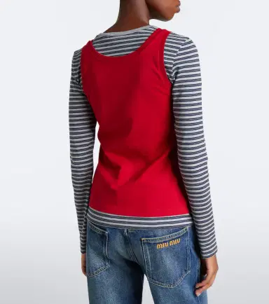 Miu Miu Cotton jersey T-shirt and tank top set | Thumbnail 2