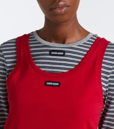 Miu Miu Cotton jersey T-shirt and tank top set | Thumbnail 5