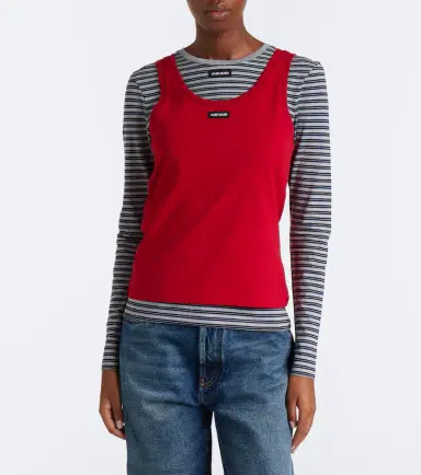 Miu Miu Cotton jersey T-shirt and tank top set | Thumbnail 6