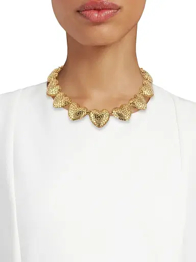 Oscar de la Renta Women's Heart Clusters Goldtone Necklace | Thumbnail 2