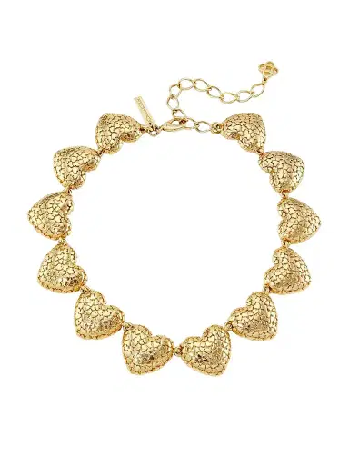 Oscar de la Renta Women's Heart Clusters Goldtone Necklace | Thumbnail 1