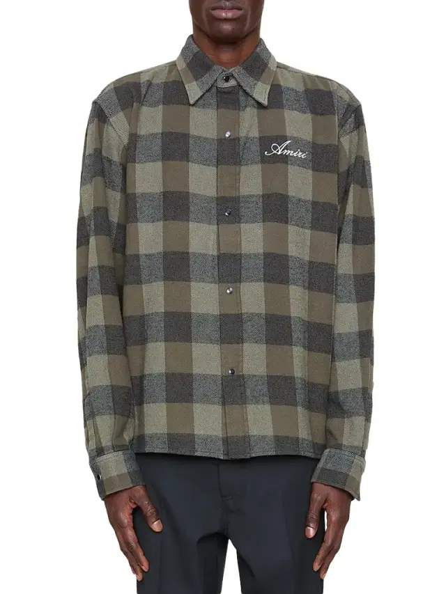 AMIRI Men's Oversized Heavy Cotton Flannel Shirt