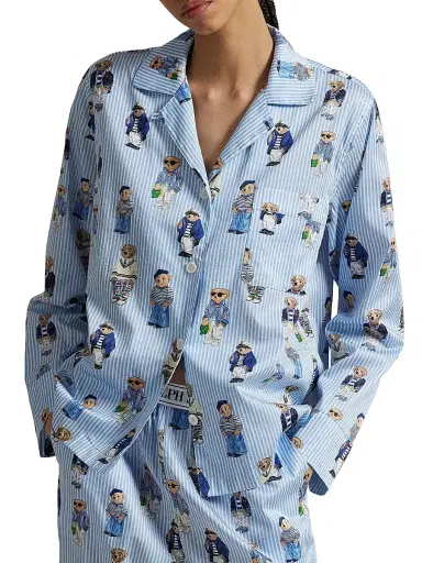 Polo Ralph Lauren Women's Madison Teddy Bear Stripe Pajama Set | Thumbnail 7 Polo Ralph Lauren Women's Madison Teddy Bear Stripe Pajama Set | Thumbnail 7