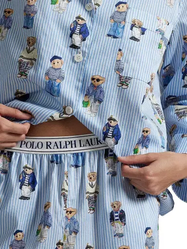 Polo Ralph Lauren Women's Madison Teddy Bear Stripe Pajama Set | Thumbnail 8 Polo Ralph Lauren Women's Madison Teddy Bear Stripe Pajama Set | Thumbnail 8
