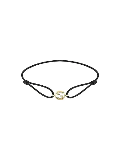 Gucci Women's Interlocking 18K Yellow Gold & Cotton Cord Bracelet | Thumbnail 1