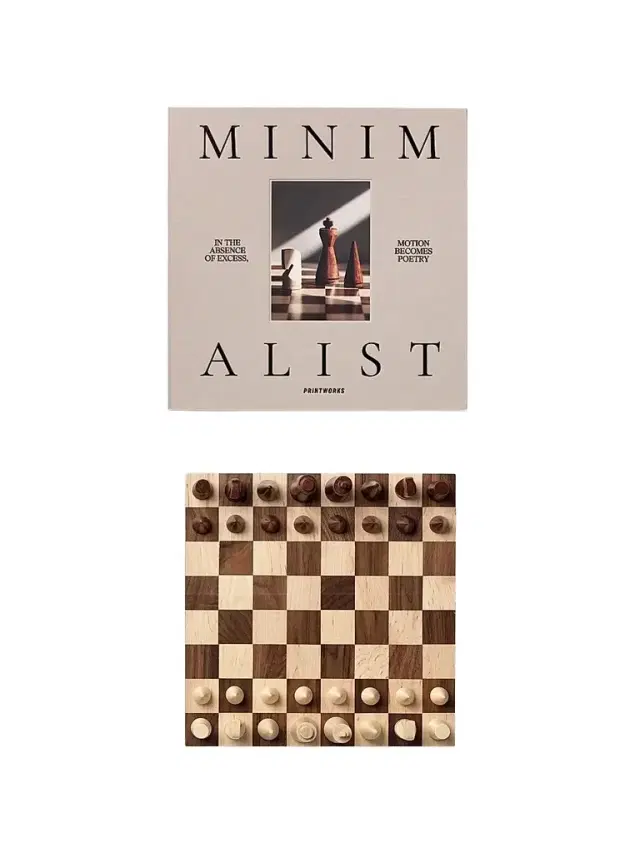 Printworks Minimalist Wood Chess Set