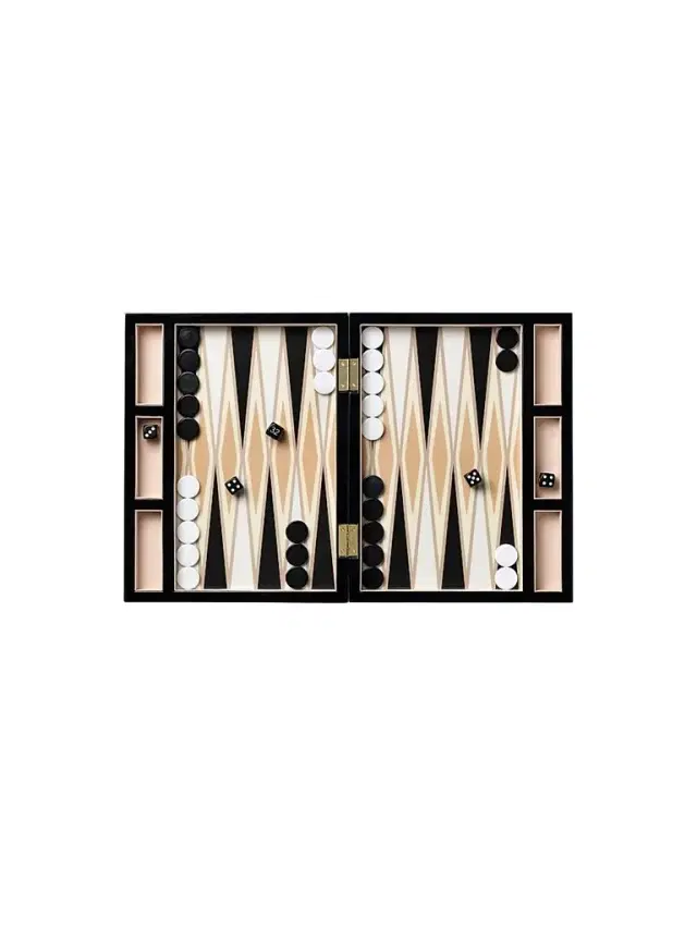 Printworks Geometric Lacquered Backgammon Set