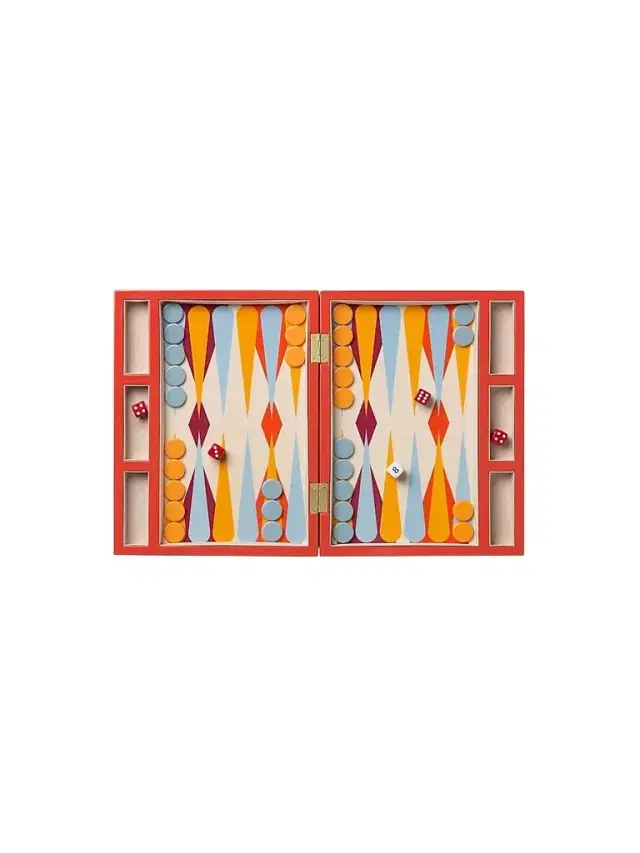 Printworks Geometric Lacquered Backgammon Set