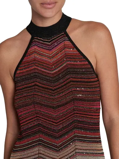 Missoni Women's Shimmer Chevron Halter Minidress | Thumbnail 6