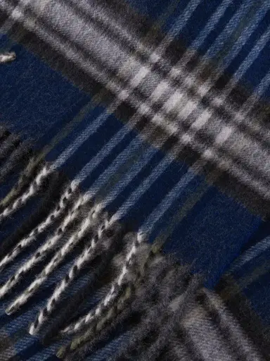 Johnstons of Elgin Doune Fringed Checked Scarf - Men | Thumbnail 4 Johnstons of Elgin Doune Fringed Checked Scarf - Men | Thumbnail 4
