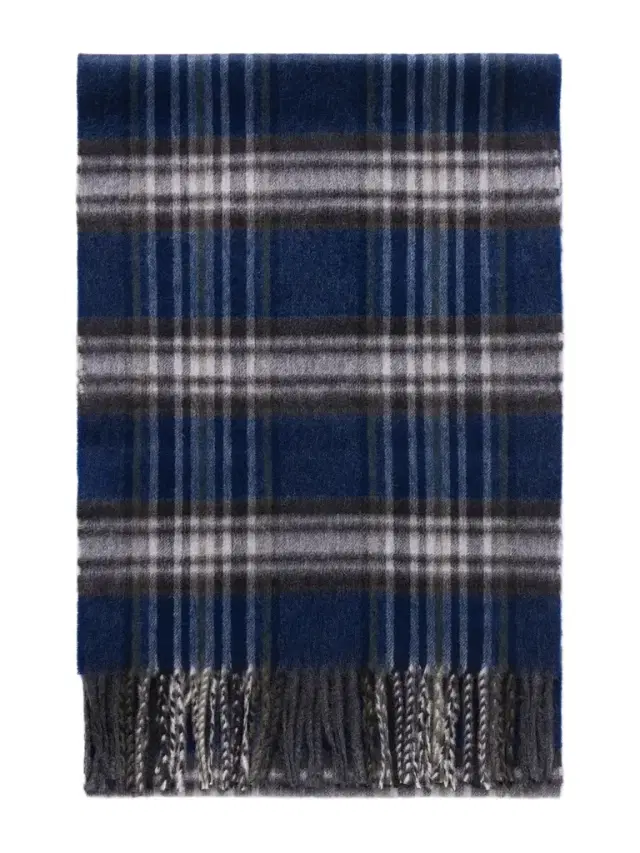 Johnstons of Elgin Doune Fringed Checked Scarf - Men