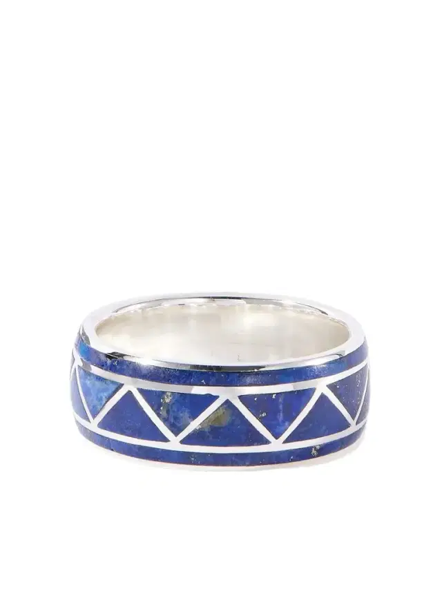Peyote Bird Valley Sterling Silver and Lapis Ring - Men