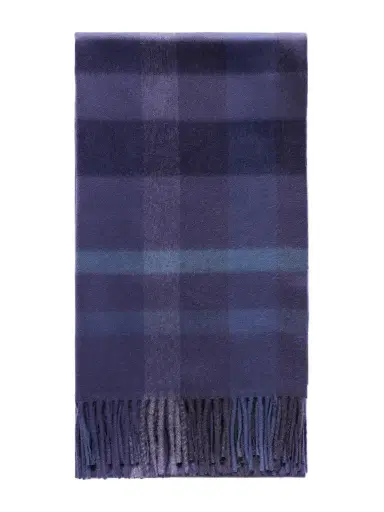 Johnstons of Elgin Tantallon Fringed Checked Cashmere Scarf - Men | Thumbnail 1