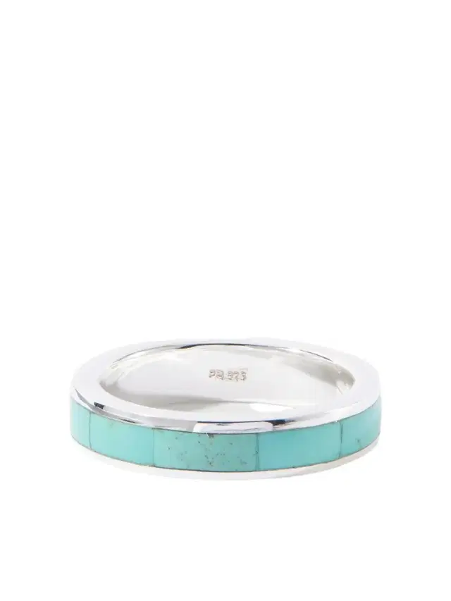 Peyote Bird Infinity Sterling Silver and Turquoise Ring - Men