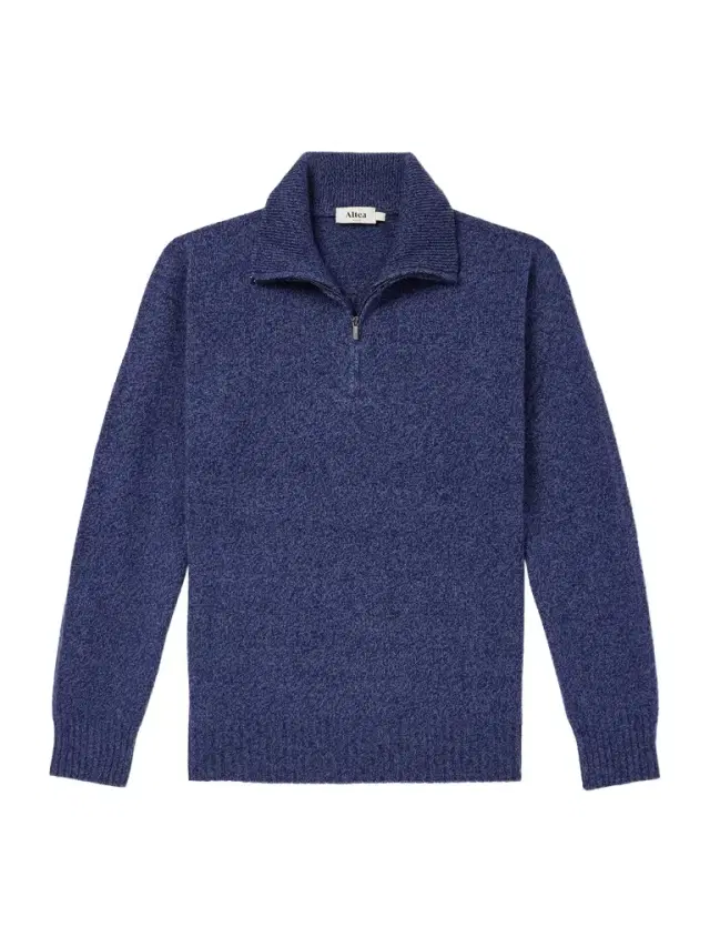 Altea Wool and Cashmere-Blend Half-Zip Sweater - Men