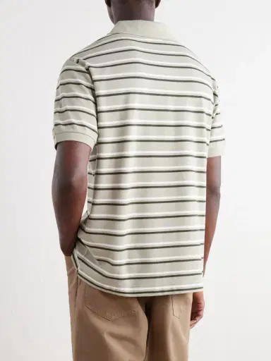 A.P.C. Joe Striped Cotton-Piqué Polo Shirt - Men | Thumbnail 4