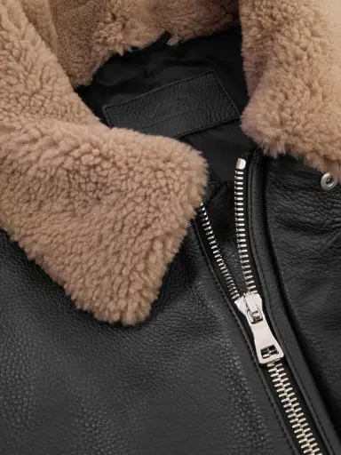 MR P. Shearling-Trimmed Full-Grain Leather Blouson Jacket - Men | Thumbnail 6