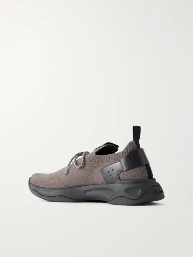Berluti Shadow Leather-Trimmed Mesh Sneakers - Men | Thumbnail 4