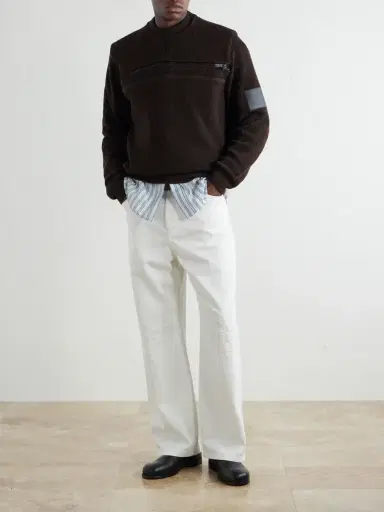 Loewe Panelled Zippered Wool-Blend Sweater - Men | Thumbnail 2