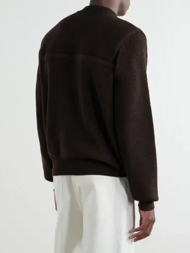 Loewe Panelled Zippered Wool-Blend Sweater - Men | Thumbnail 4