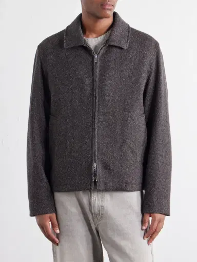 MR P. Herringbone Wool, Silk and Cashmere-Blend Blouson Jacket - Men | Thumbnail 3 MR P. Herringbone Wool, Silk and Cashmere-Blend Blouson Jacket - Men | Thumbnail 3