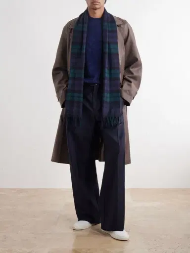 Johnstons of Elgin Checked Cashmere Scarf - Men | Thumbnail 2 Johnstons of Elgin Checked Cashmere Scarf - Men | Thumbnail 2