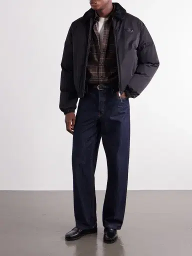 Burberry Logo-Appliqué Shearling and Leather-Trimmed Padded Shell Blouson Jacket - Men | Thumbnail 2