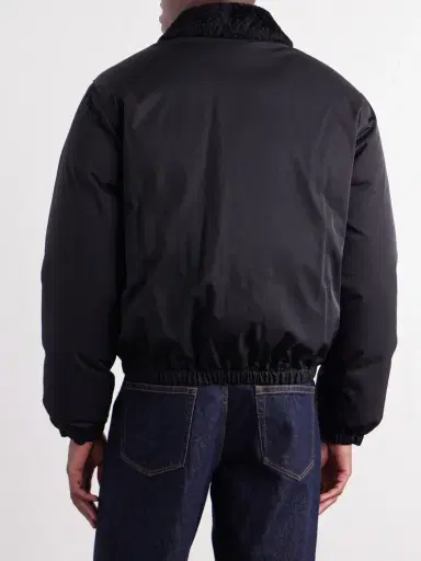 Burberry Logo-Appliqué Shearling and Leather-Trimmed Padded Shell Blouson Jacket - Men | Thumbnail 4