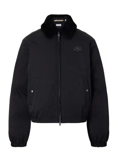 Burberry Logo-Appliqué Shearling and Leather-Trimmed Padded Shell Blouson Jacket - Men | Thumbnail 1