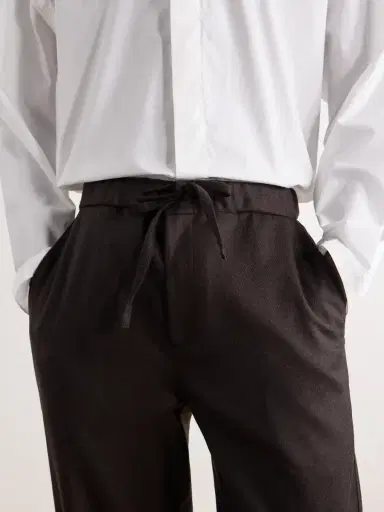 De Bonne Facture Lounge Straight-Leg Wool Drawstring Trousers - Men | Thumbnail 5