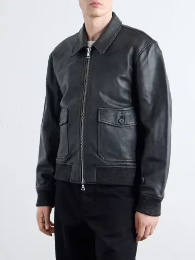 OFFICINE GÉNÉRALE Cesario Grained Leather Jacket - Men | Thumbnail 3