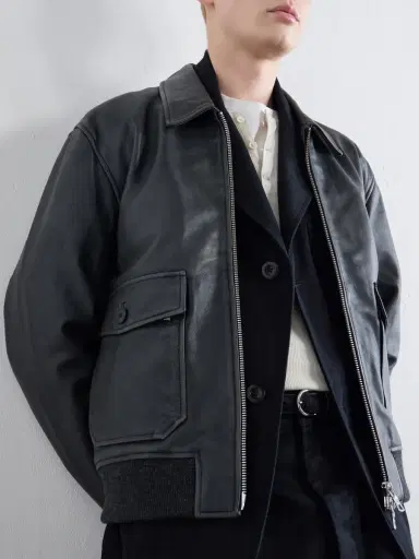 OFFICINE GÉNÉRALE Cesario Grained Leather Jacket - Men | Thumbnail 5