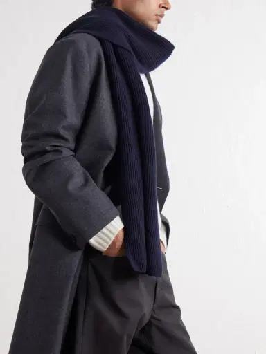 Johnstons of Elgin Ribbed Cashmere Scarf - Men | Thumbnail 3 Johnstons of Elgin Ribbed Cashmere Scarf - Men | Thumbnail 3