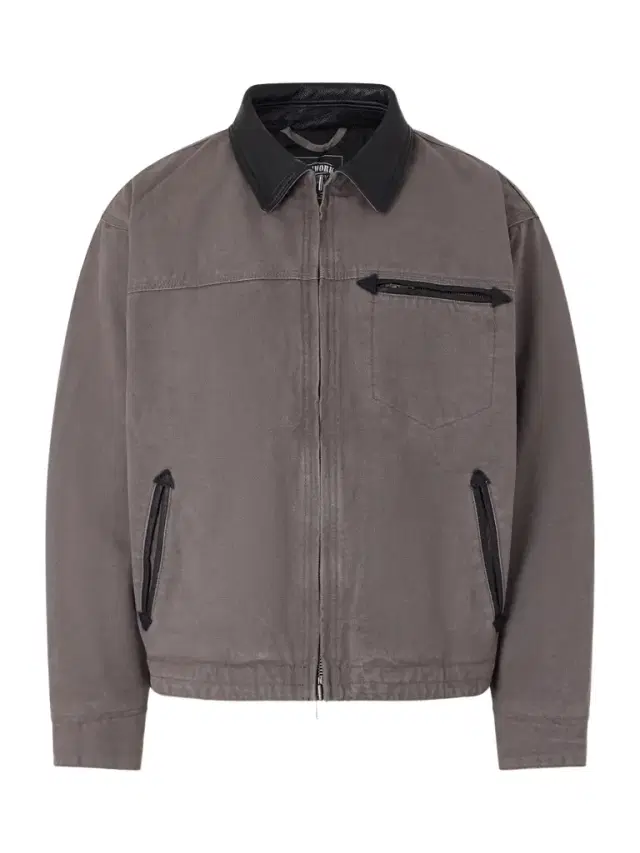 FrizmWORKS Distressed Leather-Trimmed Cotton-Canvas Jacket - Men