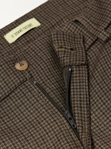 De Bonne Facture Straight-Leg Pleated Puppytooth Wool-Flannel Trousers - Men | Thumbnail 6